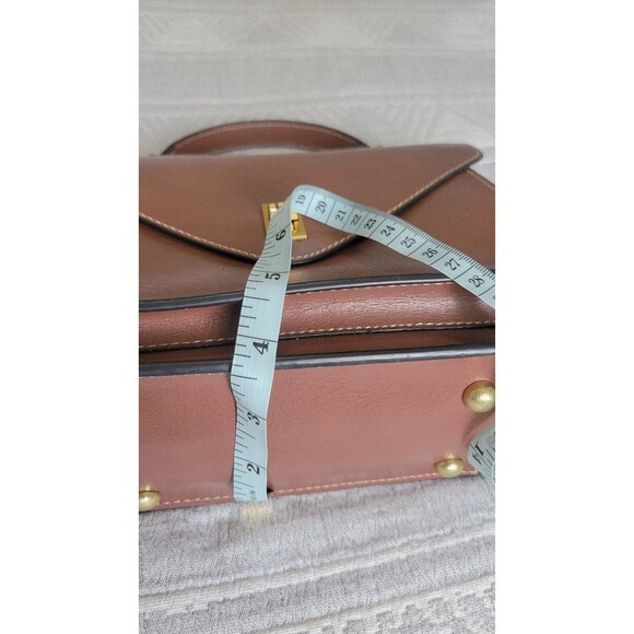 Structured Satchel Crossbody Bag Brown Faux/Vegan Leather - Picture 9 of 9